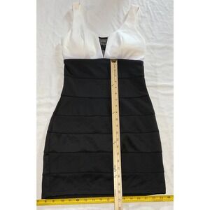 My Michelle Bodycon Mini Dress Women Sz 5 White Black Colorblock Semiformal Y2K